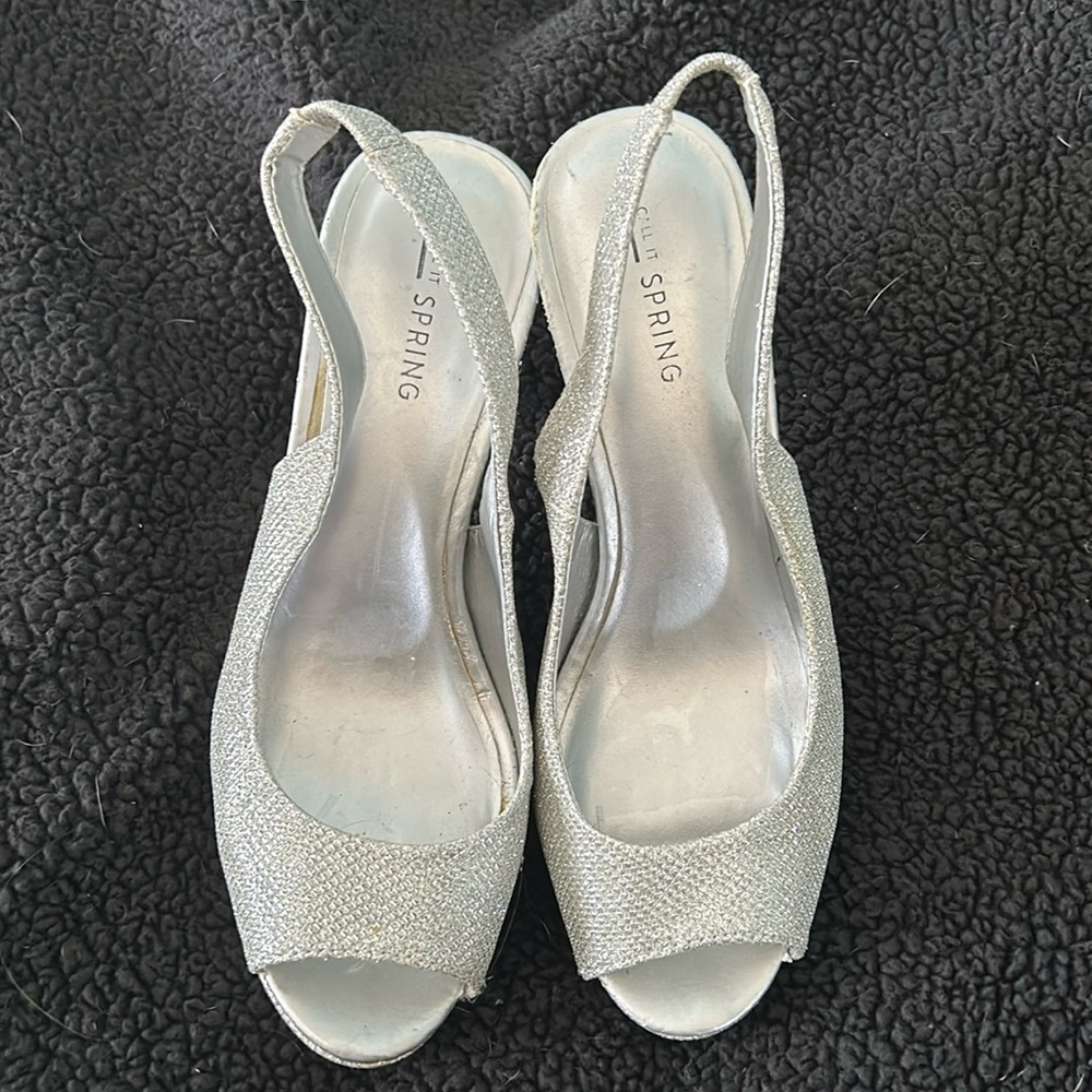 Silver high heels 3” heel